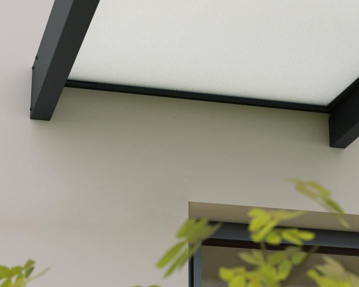 Actual product image Palram CANOPIA | Sophia XL 5X6 / 1.4X1.9 Door and Porch Awning Dark Grey - White Opal