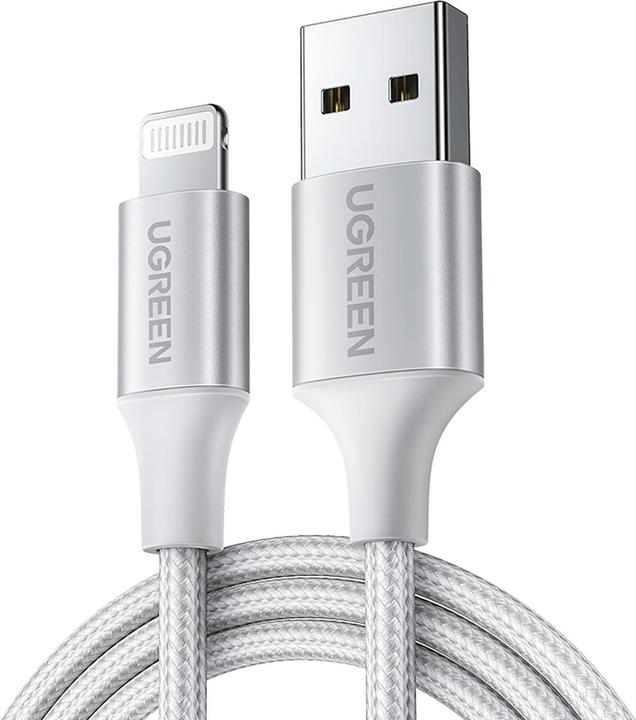 Actual product image Ugreen Lightning USB Nylon Alu MFi (1.50 m, USB 2.0)