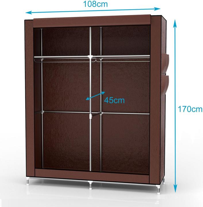 Produktbild Intirilife Schrank 108x170x45 cm in KOKOS BRAUN (30 x 45 x 9.5 cm)