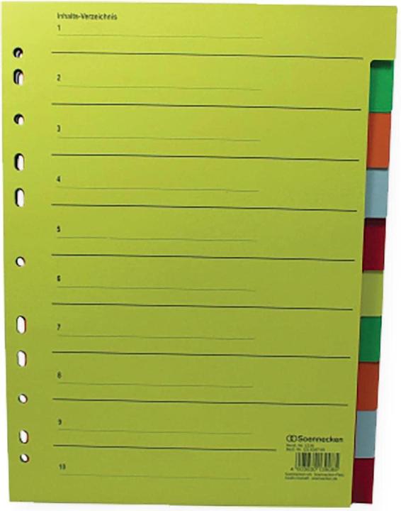 Produktbild Soennecken Ordnerregister Verwendung für Papierformat: DIN A4 Ausführung der Tabe: blanko