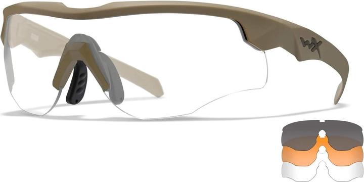 Actual product image Wiley X Safety spectacles ROGUE COMM Tan - Smoke Grey + Clear + Light Rust