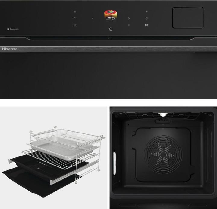 Actual product image Hisense Dampfbackofen BlackGlass HI8 BFS 615S8B Glasfront schwarz