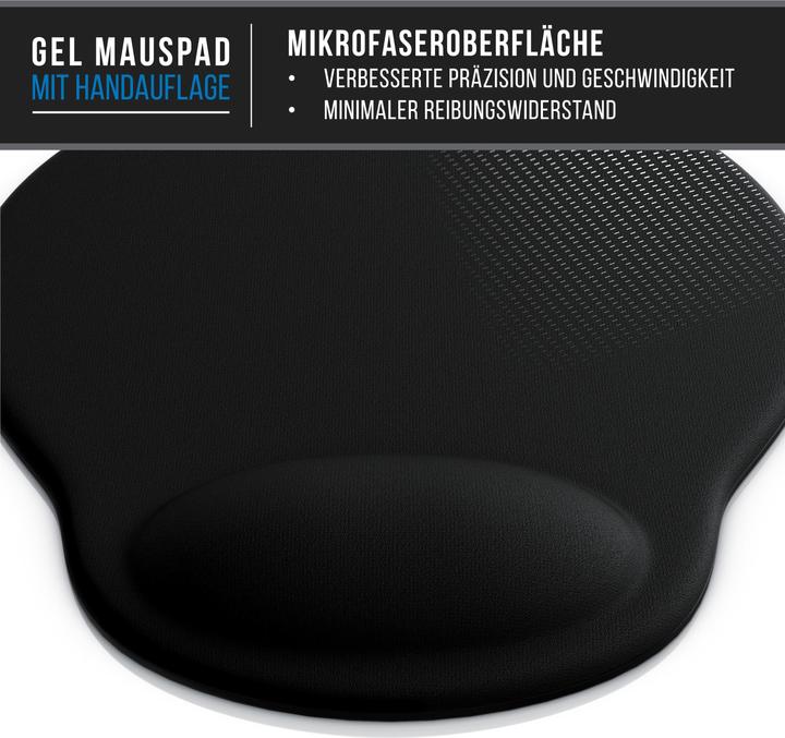 Produktbild CSL Mauspad, Ergonomisches Schaumstoff Office Mausmatte, Entlastung des Handgelenks, schwarz