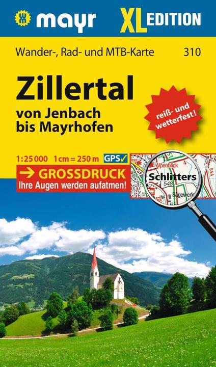 Produktbild Mayr Wanderkarte Zillertal - Von Jenbach bis Mayrhofen XL 1:25.000