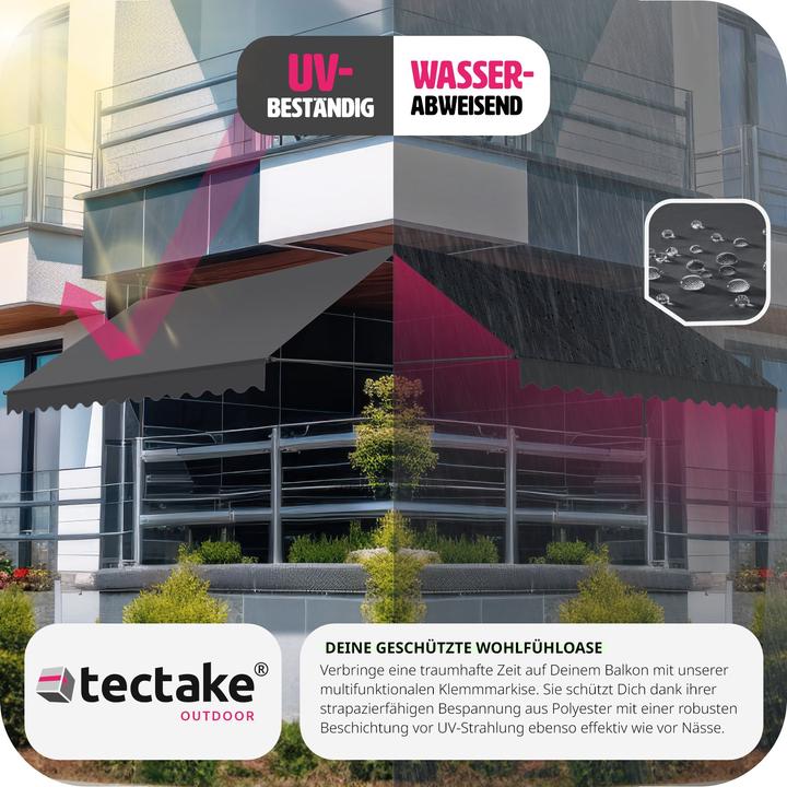 Produktbild tectake Klemmmarkise (3.50 m)