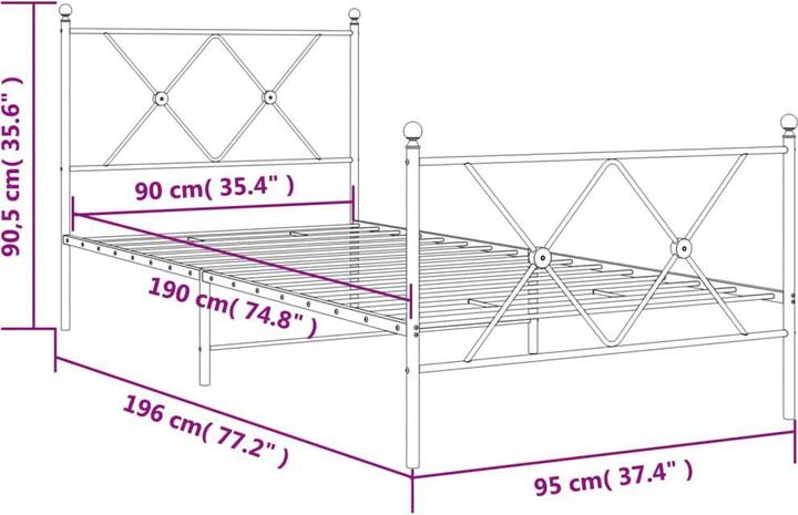 Produktbild vidaXL Bettgestell (90 x 190 cm)