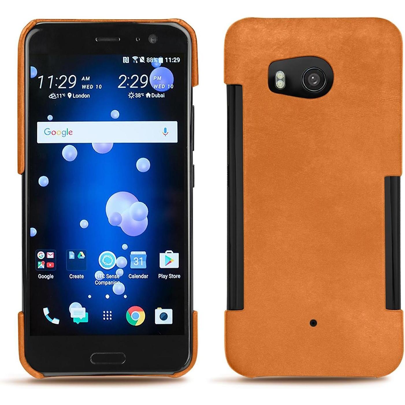 Thumbnail - Noreve Lederschutzhülle (HTC U11), Smartphone Hülle, Orange
