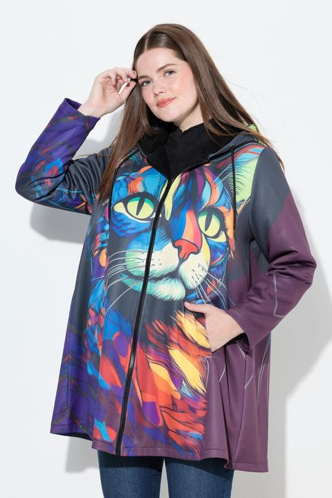 Produktbild Ulla Popken Jacke, Katze, Teddyfutter, A-Linie, Kapuze, Langarm (46, 48)