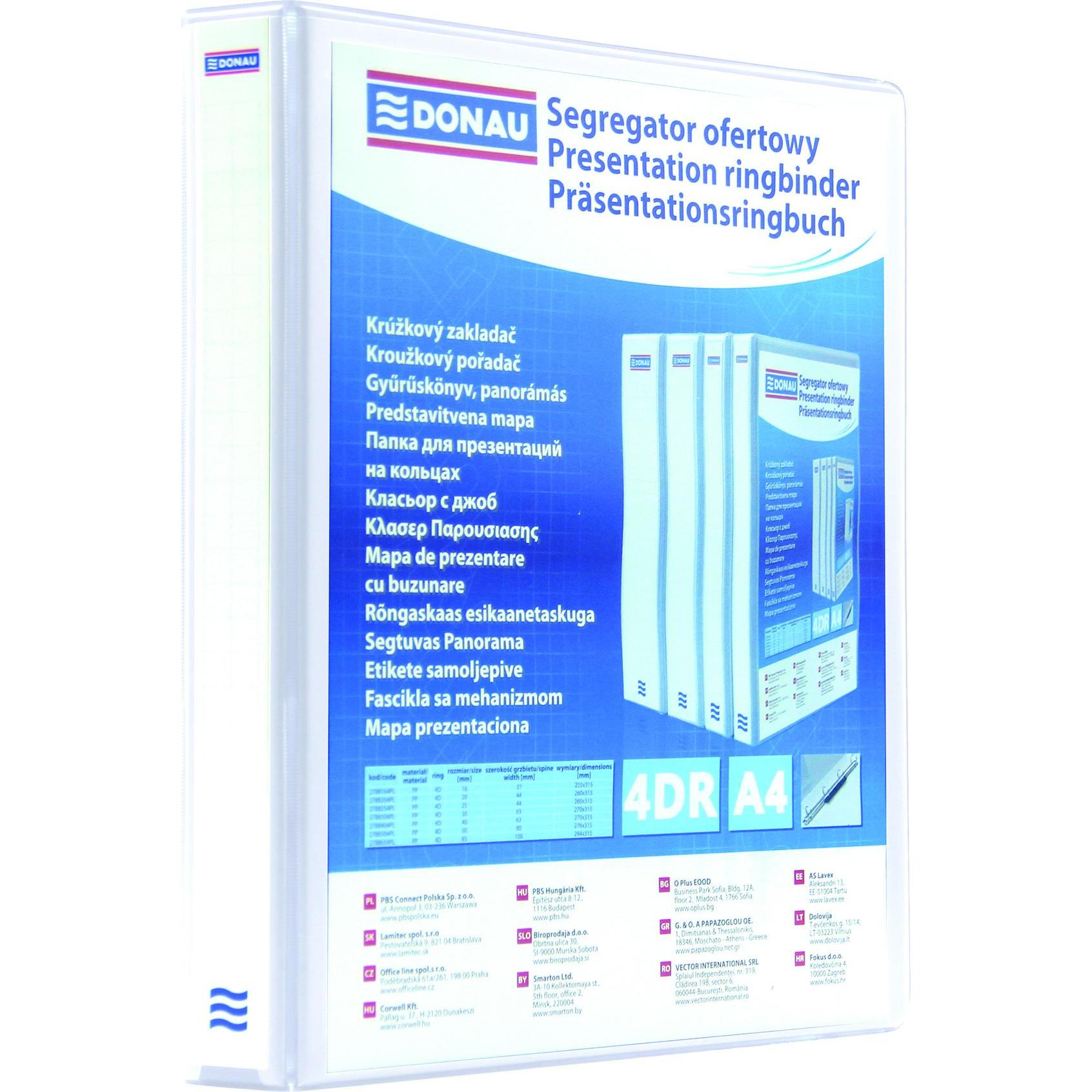 Donau Segregator 4-ringowy A4 50mm biały (A4, 1x) (37532419)