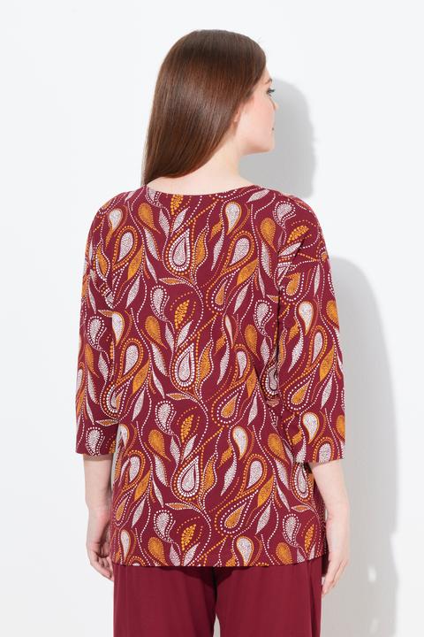 Produktbild Ulla Popken Pyjamashirt, Paisley, V-Ausschnitt, 3/4-Arm (46, 48)
