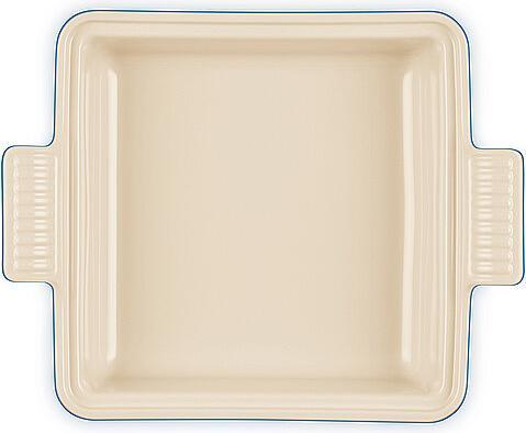 Actual product image Le Creuset Stoneware disw squared Trad. 23 Azur Blue with lid