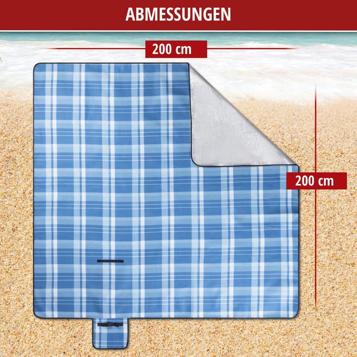 Produktbild Walser Reisedecke mit Alurückseite, wasserdichte Picknickdecke wärmeisolierte 200x200cm