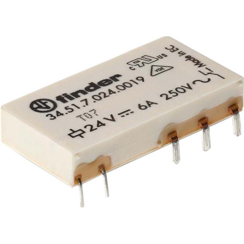 Finder Relais Pcb SPDT Spule flach 6A 5Vdc, Relais