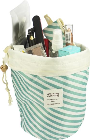 Immagine prodotto Borsa da viaggio Beauty, a righe bianche e turchesi, vuota