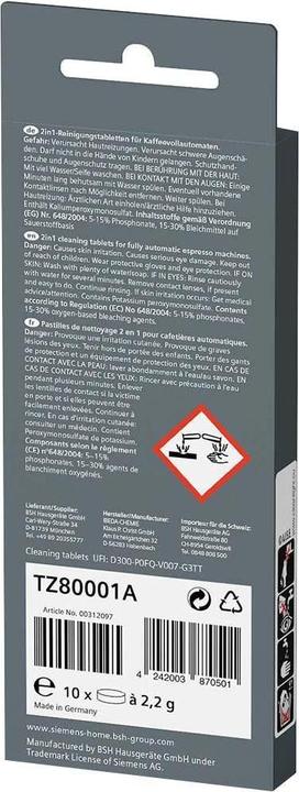 Image du produit Siemens Reinigungstabletten TZ80001A