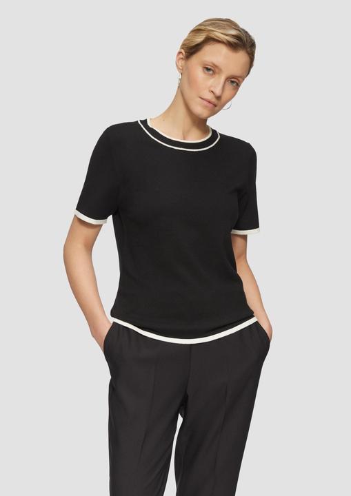 Produktbild s.Oliver Strickpullover Strick-Shirt mit Kontrast-Details (34)