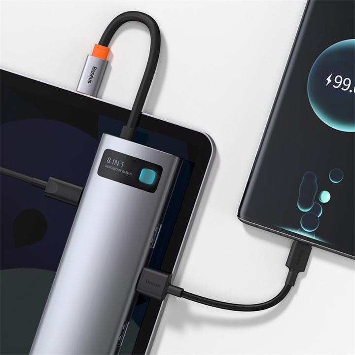 Actual product image Baseus Metal Gelam Series (USB-C, 8 Ports)
