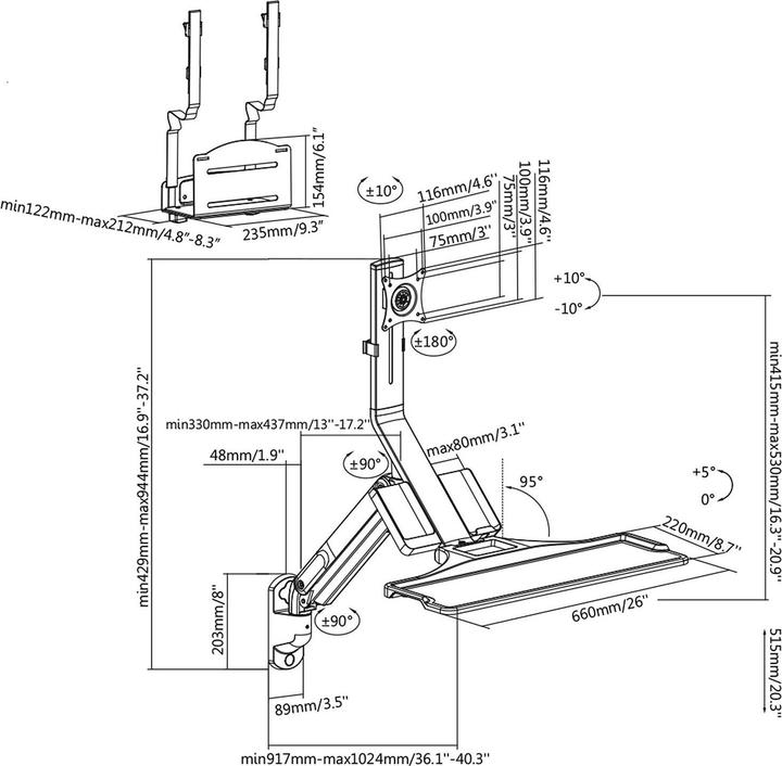 Produktbild Maclean MC-838 (Wand, 32", 9 kg)