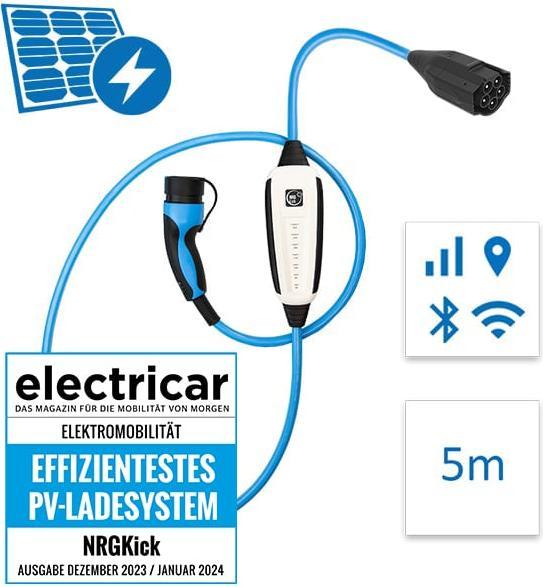 Produktbild NRGkick 32A Pure für PV-Nutzer GSM/GPS/SIM Standard 5m WLAN (Typ 2, 22 kW, 32 A, CEE 32)