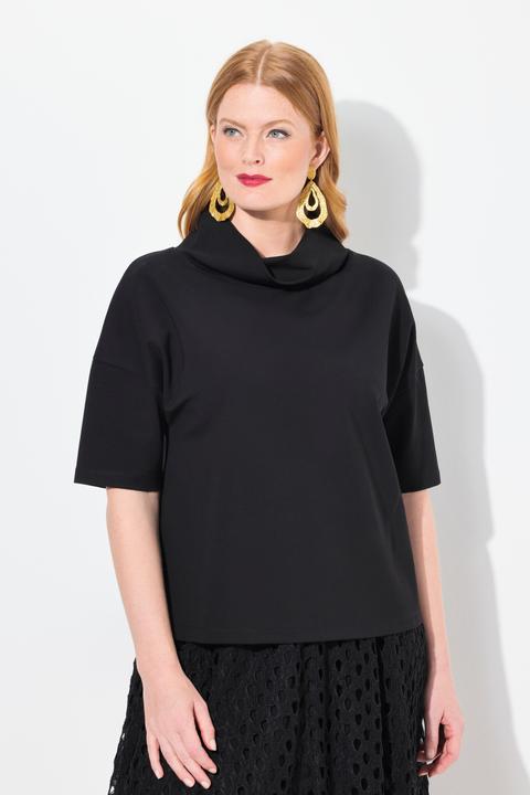 Produktbild Ulla Popken Sweatshirt, Oversized, Schalkragen, Halbarm (56)