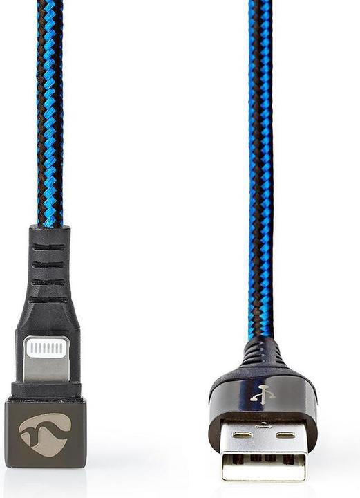 Produktbild Nedis USB-Kabel - Apple Lightning 8-Pin - USB-A Stecker - Vernickelt - 1.00 m - rund - Geflochten/Ny (1 m, USB 2.0, 12 W)