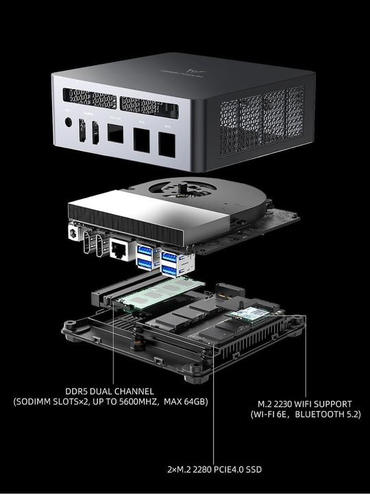Produktbild Minisforum UM790 Pro (1000 GB, 64 GB, AMD Ryzen 9 7940HS, Radeon 780M)