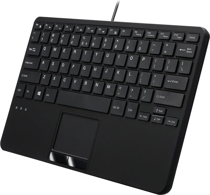 Productafbeelding Perixx PERIBOARD-525 NL B, bedraad mini USB-toetsenbord met touchpad, schaartoetsen, 2 geïntegreerde (NL, Bedraad)