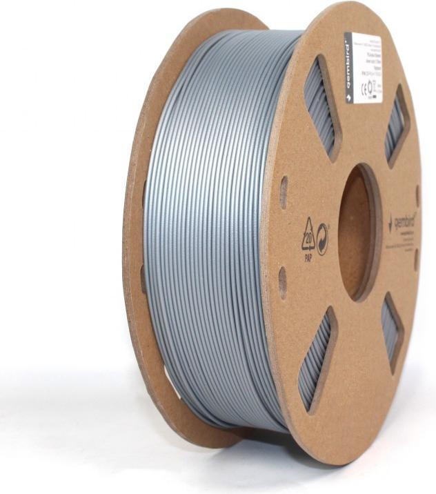 Actual product image Gembird Filament cassette PLA narrow spool (PLA, 1.75 mm, 1000 g, Silver)