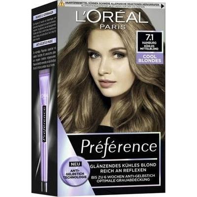 L'Oréal Paris Loreal, Präferenz, Haarfärbemittel 7.1, 1 Stück (Blond) (36985600)