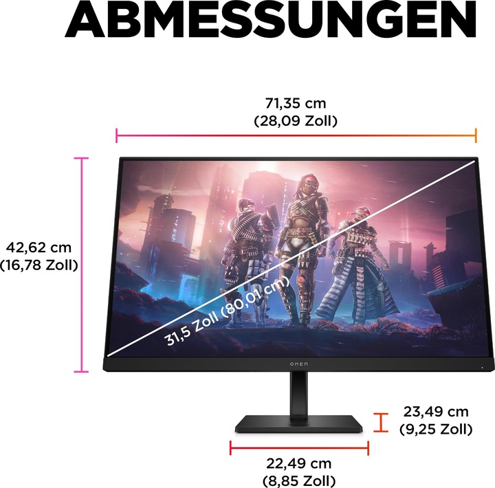 Actual product image HP Omen 32q (2560 x 1440 pixels, 31.50")