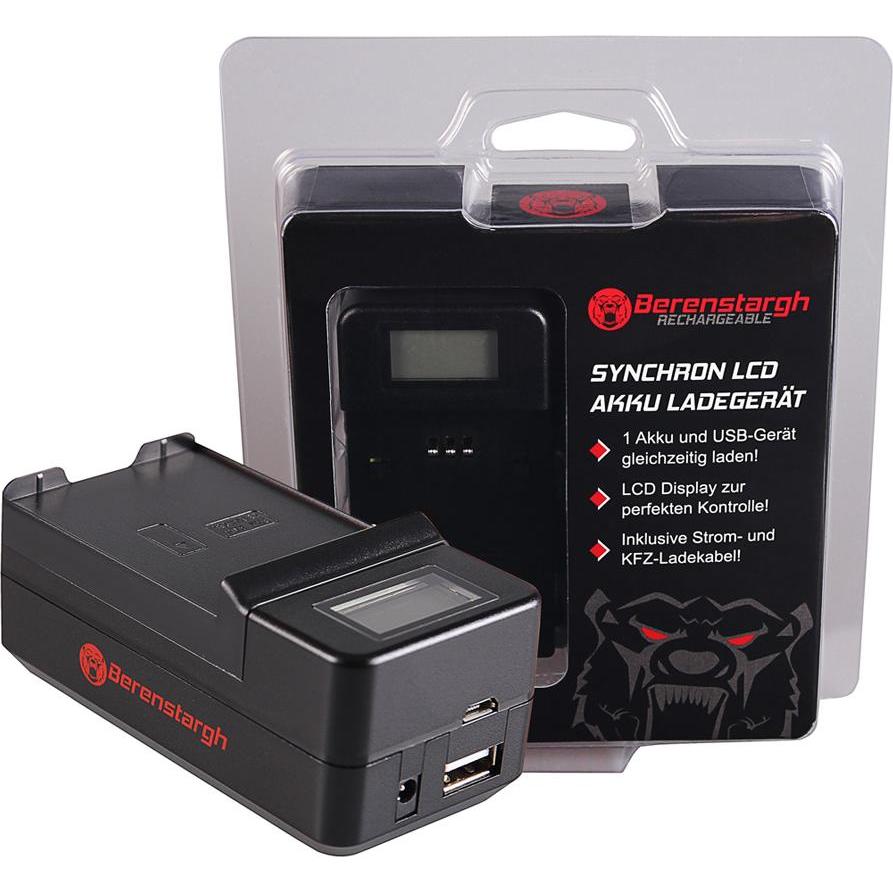 Berenstargh Synchron USB Ladegerät f. Samsung EB-F1A2GBU I519 I569 I579 I8150 i8150 W i9050 i9100 (Caricabatterie per fotocamere), Alimentatore fotoca
