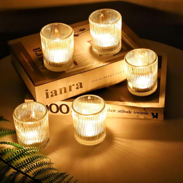 Actual product image Vohocandle Teelichthalter-Set, Glas (12 Stück, Vintage Design)