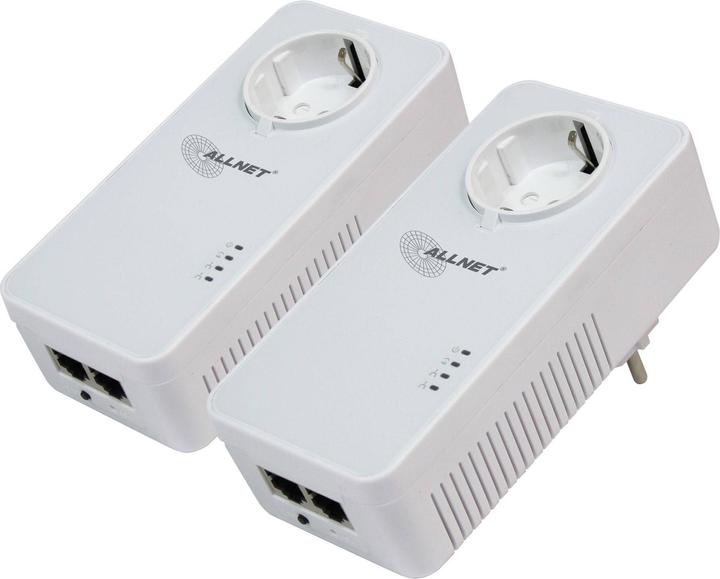Allnet Powerline 1200Mbit 2er Bundle Bridge RJ45 HomePlugV2 "SmartLink" Passtrough ALL1681205v2 (1200 Mbit/s)