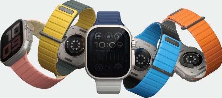 Produktbild Uniq pasek Revix Evo Apple Watch Series 1/2/3/4/5/6/7/8/9/SE/SE2 38/40/41mm Reversible Magnetic nieb (38 mm, 40 mm, 41 mm, Edelstahl, Silikon)