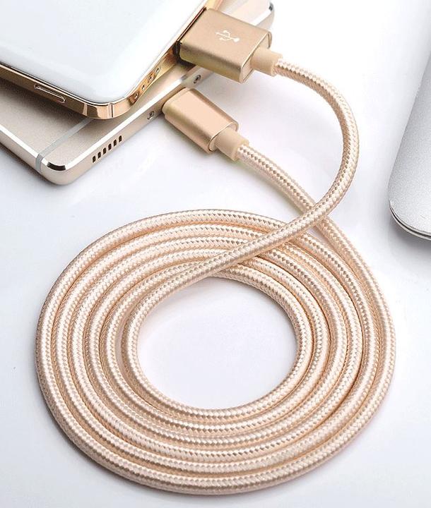 Immagine prodotto Hermex Anki Micro USB Metallo Cavo di ricarica Cavo dati 1m ORO (1 m, USB 3.0)