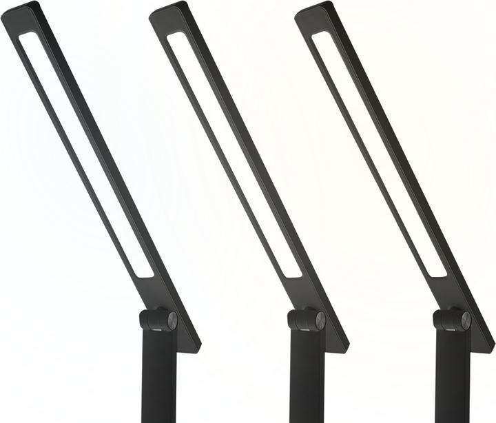 Lasmex LED desk Lamp 10W, 3000/4500/6000K, induction charging, touch control, dimmer, black, LTC