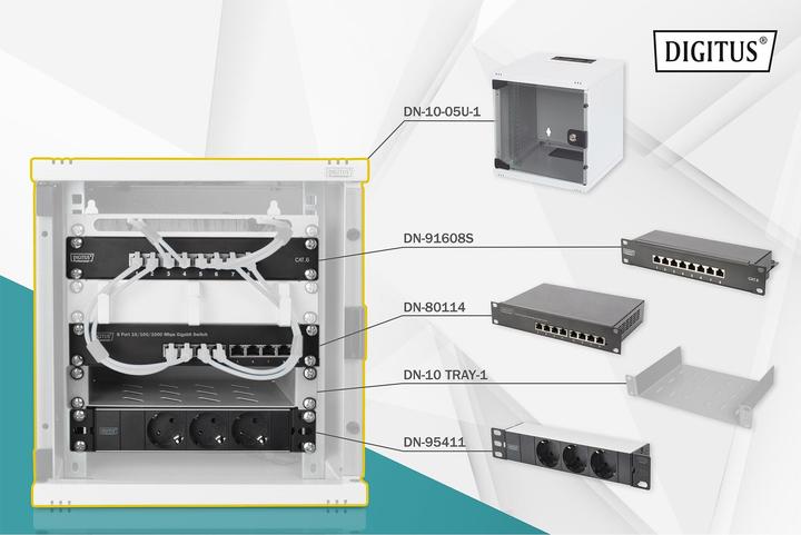 Digitus 254 mm (10") Netzwerk-Set (5.71 HE, 10 Zoll Rack)