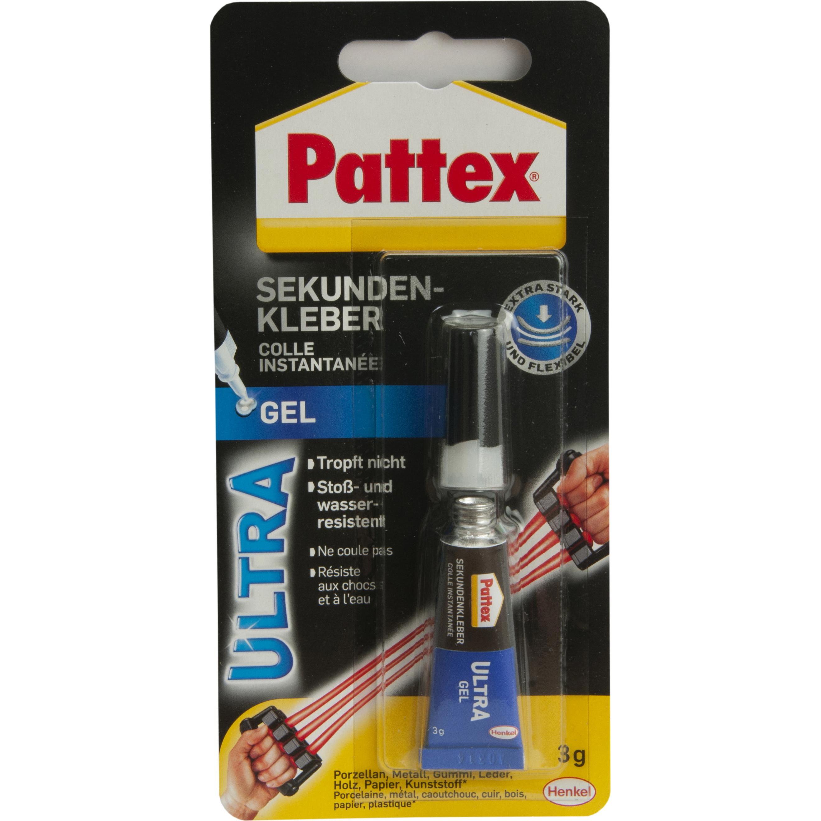 Pattex, Klebstoff, Sekundenkleber Ultra Gel (3 g, 3 ml)