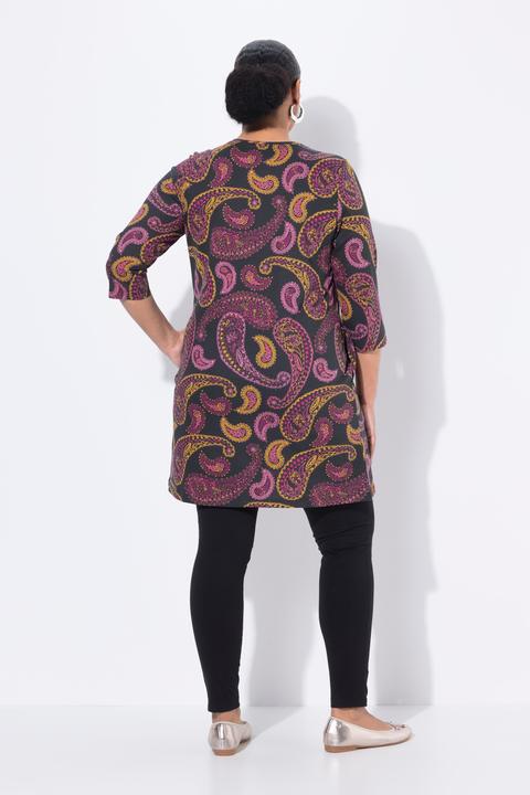 Produktbild Ulla Popken Longshirt, Paisley, A-Linie, V-Ausschnitt, 3/4-Arm (62)