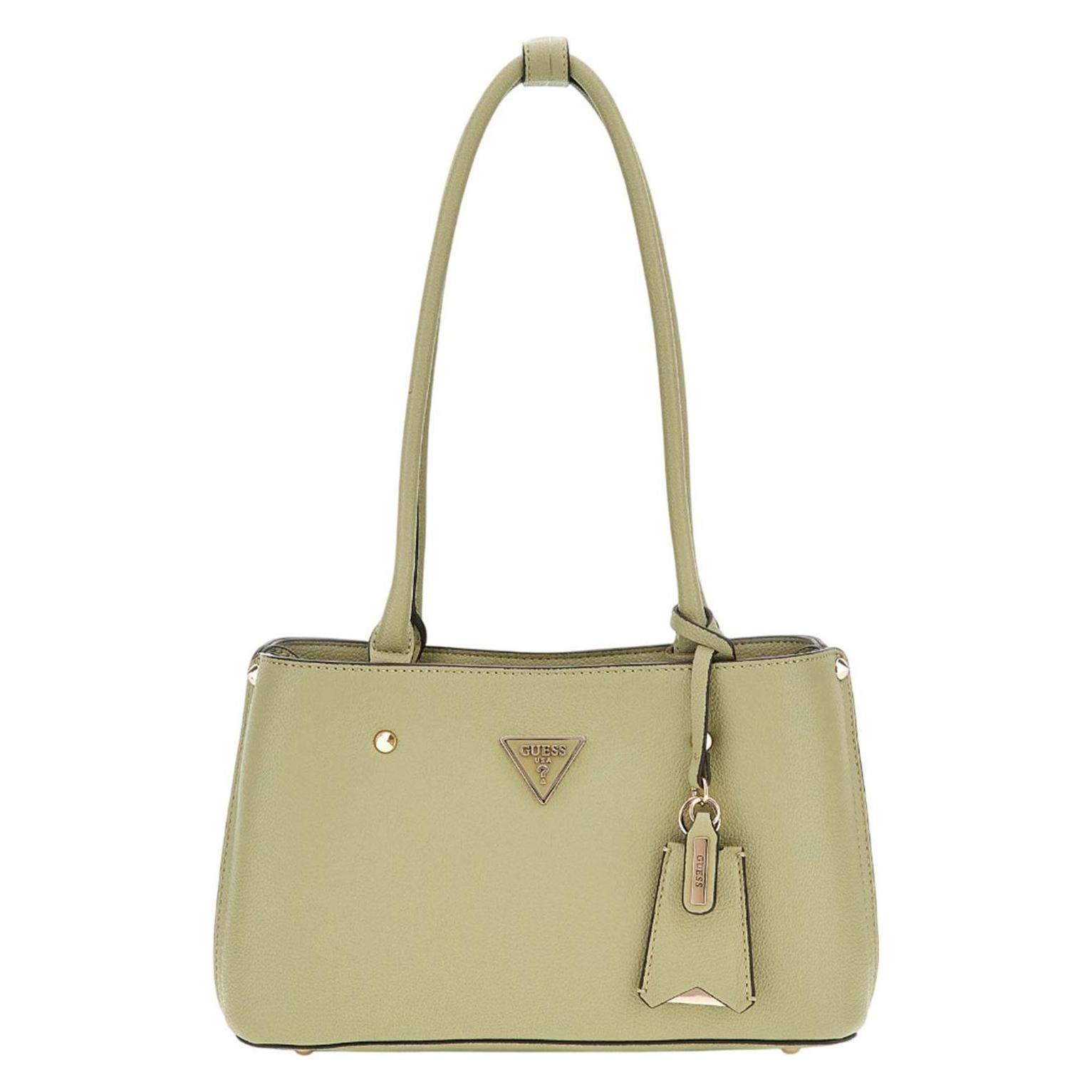 Guess, Damen, Handtasche, Schoudertas Meridian Girlfriend Satchel Sage Lichtgroen, Grün