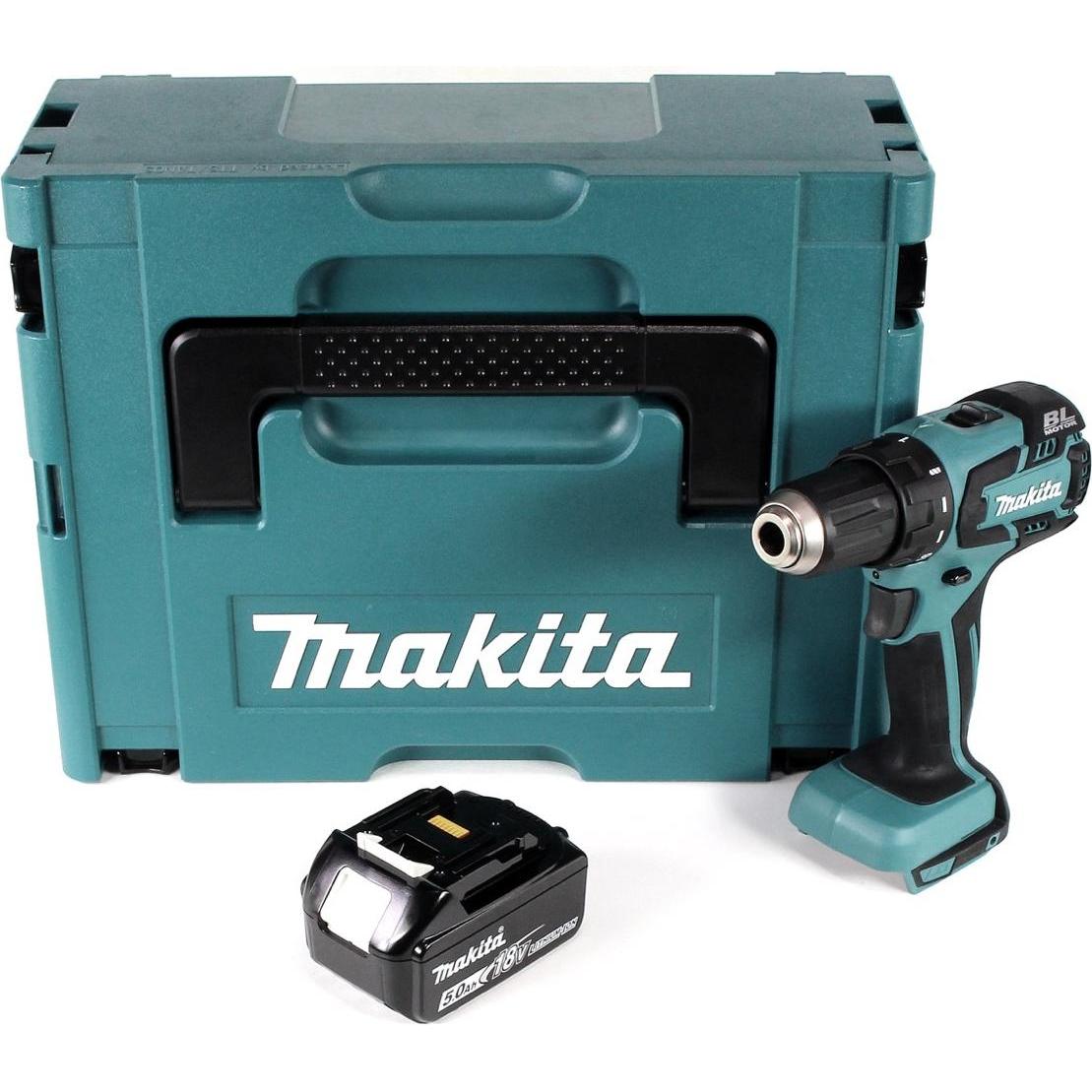 Thumbnail - Makita, Bohrmaschine + Akkuschrauber, DDF 459 T1J Akku Bohrschrauber 18V 45Nm im Makpac + 1x 5,0 Ah Akku - ohne Ladegerä...