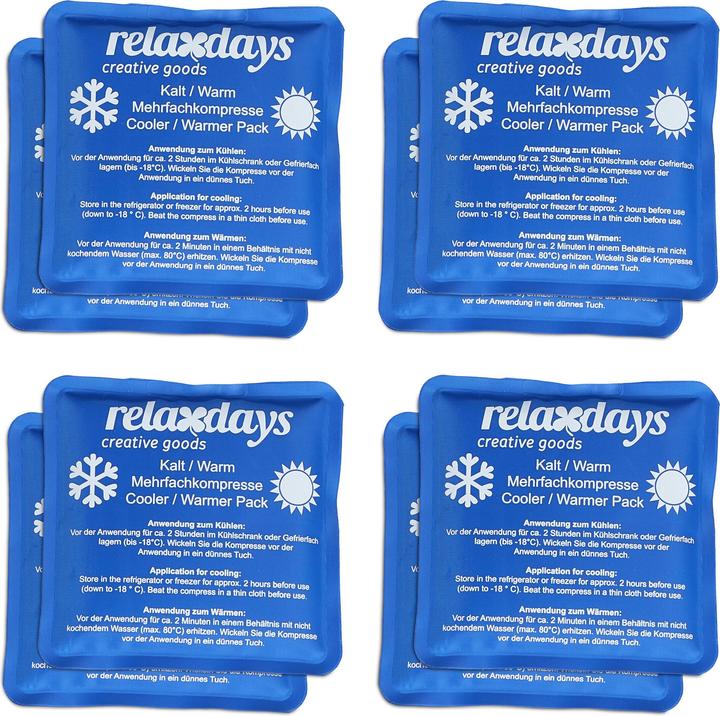 Valeurs nutritives et ingrédients Relaxdays 8x pad de refroidissement (8 x, 100 g)