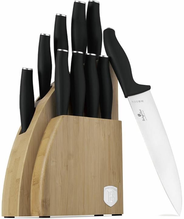 BerlingerHaus Elegantes Messerset mit Bambus-Ständer, 10-tlg.