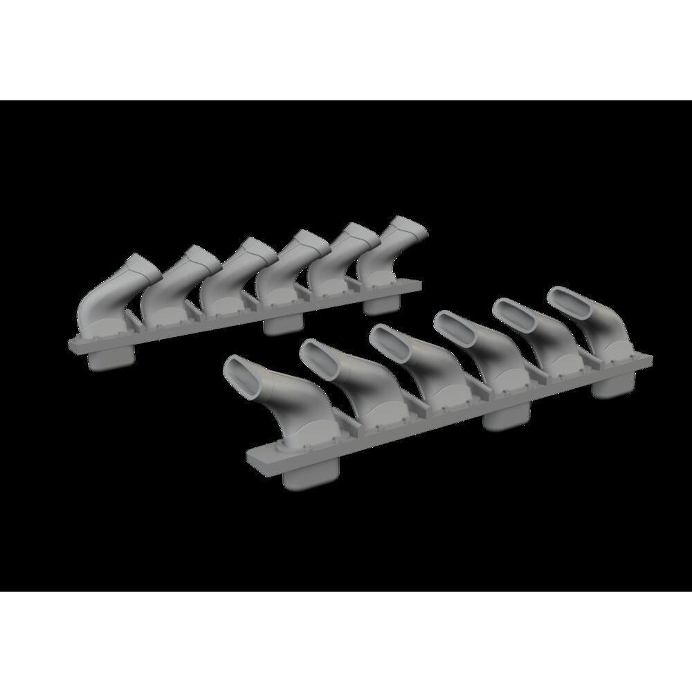 Eduard Spitfire Mk.V six-stacks exhaust fishtail PRINT for