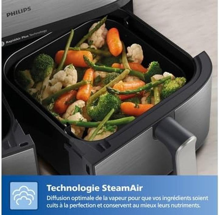 Actual product image Philips Steam Airfryer Dual Basket NA555/00