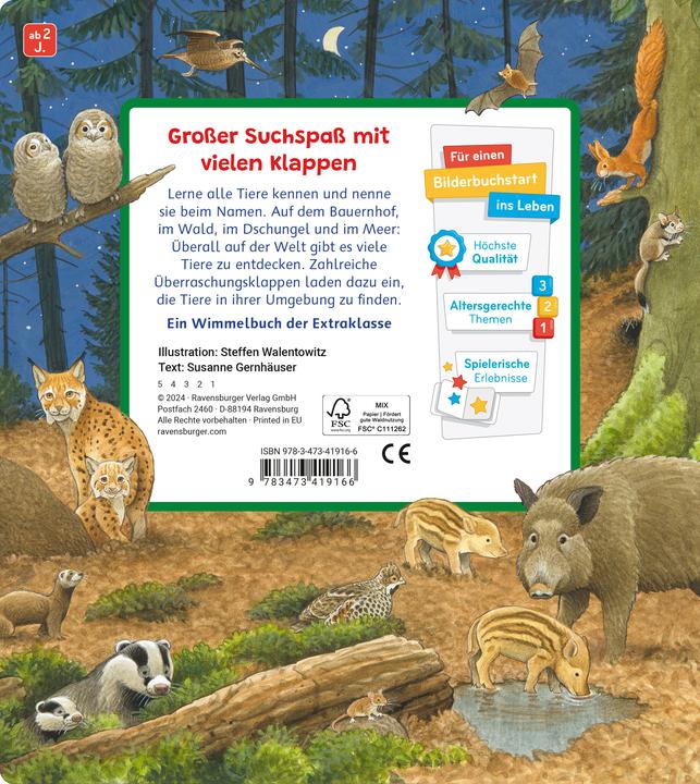 Actual product image Ravensburger My things to look for hidden object book: Animals and their children (German)