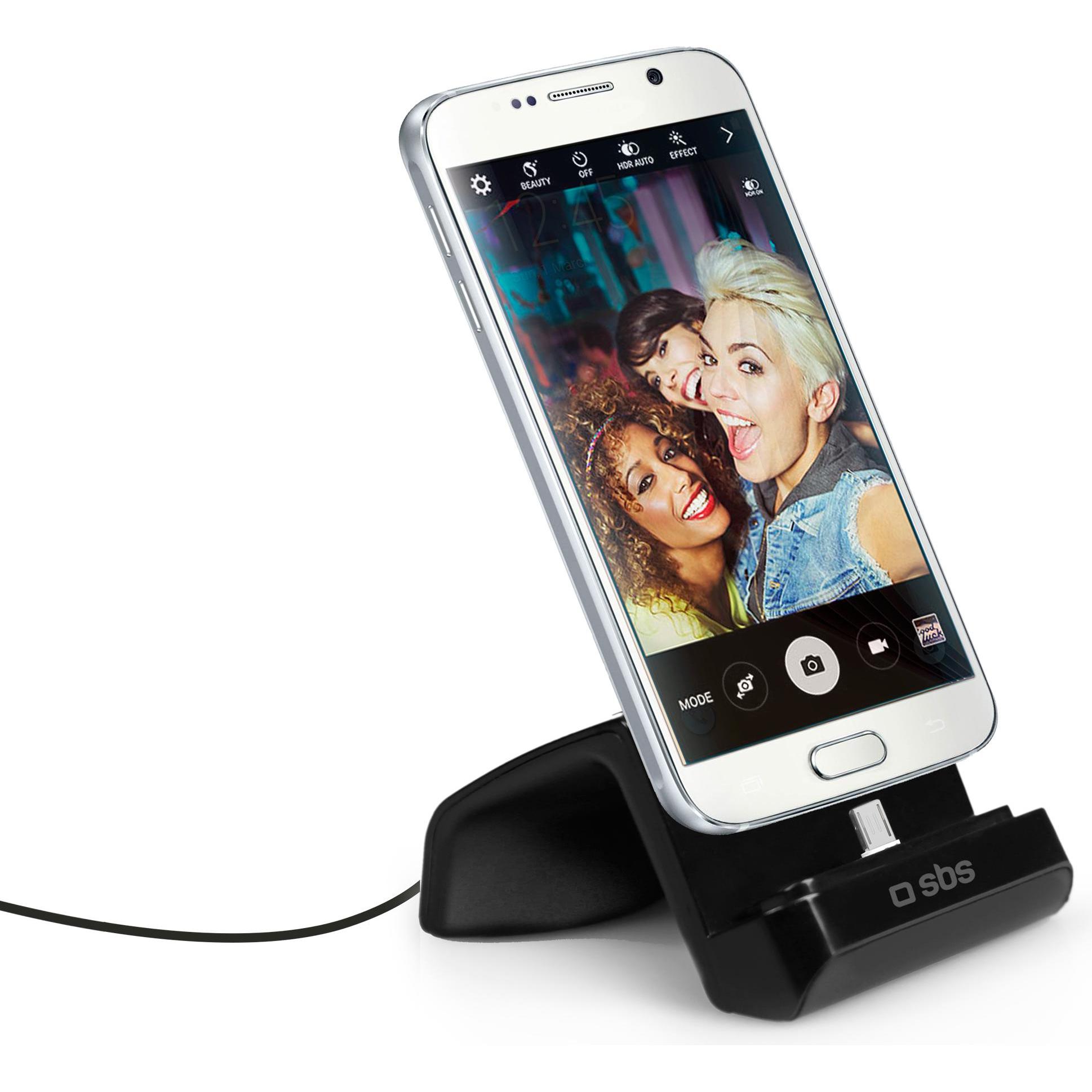 Thumbnail - SBS Tischhalterung mit Ladefunktion für Smartphone mit Micro-USB-Anschluss, Smartphone Halterung, Schwarz