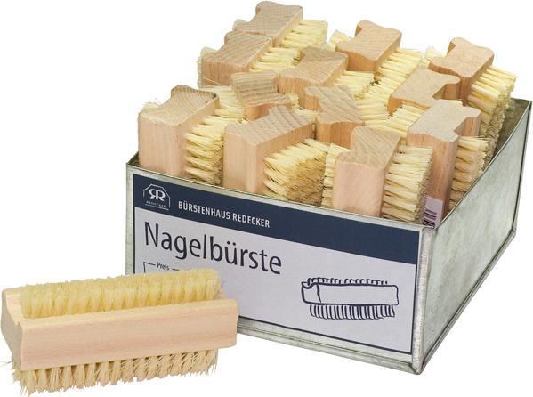 Image du produit Bürstenhaus Redecker Brosse à ongles en hêtre naturel poils en fibre display avec 12 pièces