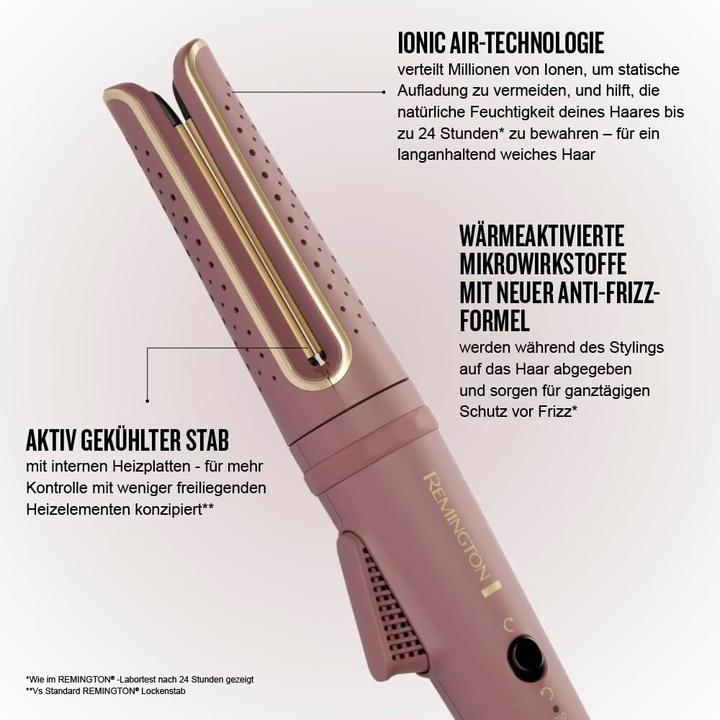 Actual product image Remington Ionic rotating curling iron with ceramic coating, digital temperature control, automatic shut-off