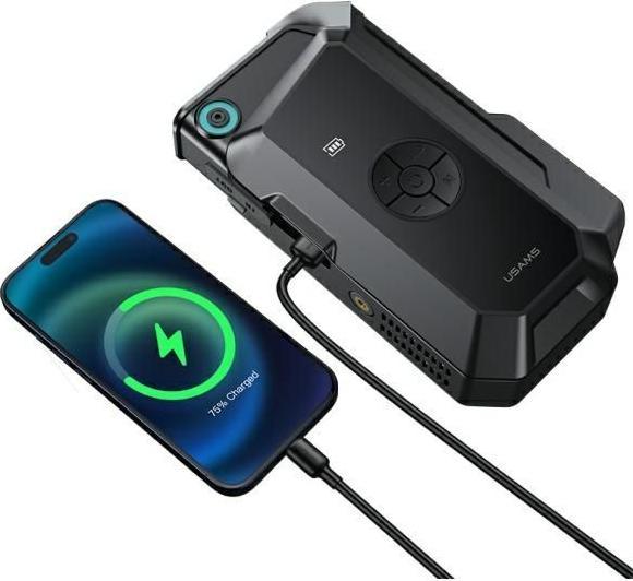 Actual product image Usams Jumpstarter Powerbank 8000mAh + wbudowana latarka czarny/black ZB287 (1000 A, 8000 mAh)